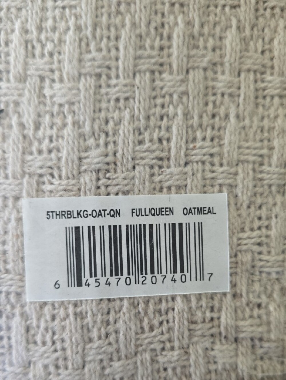 Modern Threads Oatmeal Colored Waffle 100% Cotton Blanket - Full/Queen - Picture 4 of 5